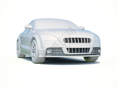 3d车白色空白模版汽车工业渲染保养车身服务背景跑车模板汽车修理背景图片
