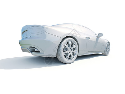 3d车白色空白模版汽车工业车辆保养修理图标3d服务背景轿车维修背景