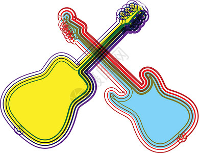 吉他复古吉他它制作图案音乐尼龙谐振蓝调笔记插图金属乐队音乐会草图设计图片