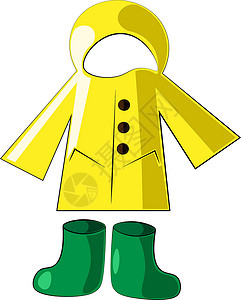 包装单单元素雨衣和靴子 在科罗拉多画插图插画