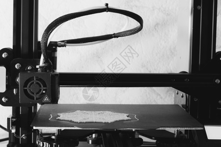 3D打印雪花 3D印刷细节技术制作模型打印机塑料科学装饰品背景图片