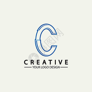 字母 C 标志图标矢量插图设计模板艺术网络标签白色圆圈卡片营销折纸公司字体背景图片
