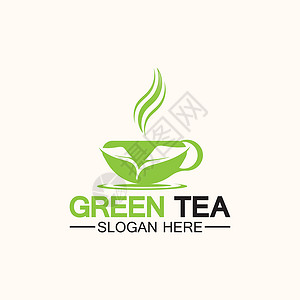 茶杯标志矢量设计 绿茶矢量标志模板香气品牌标识徽章包装标签插图食物餐厅茶壶背景图片