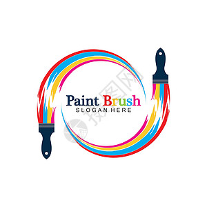 标志颜色抽象矢量画笔和彩色油漆飞溅图标标志设计与颜色替代和灰度版本 可编辑的 EPS 格式设计元素工艺品概念网络设计师曲线网站公司服务风设计图片