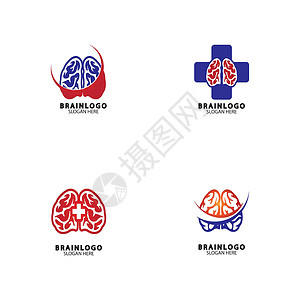 大脑标志设计概念向量头脑脉冲科学药品知识智力海浪商业创新创造力背景图片