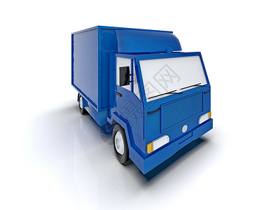 白色背景的蓝色玩具商用运货卡车速度命令交通船运货车载体运输货物过境邮政背景图片