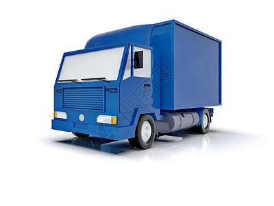 蓝色的卡车矢量图白色背景的蓝色玩具商用运货卡车卡车运输服务速度插图盒子车轮后勤交通船运背景