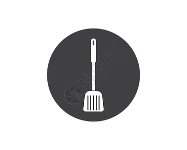 网约课烹饪和的抹刀标志图标煎锅打印午餐食物家庭餐厅徽章厨具厨师美食插画