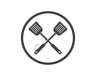 网约课烹饪和的抹刀标志图标菜单美食家庭厨具午餐平底锅插图勺子煎锅厨房插画