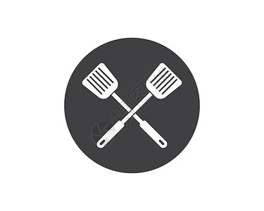 网约课烹饪和的抹刀标志图标厨房厨师家庭打印餐厅美食插图平底锅标签徽章插画