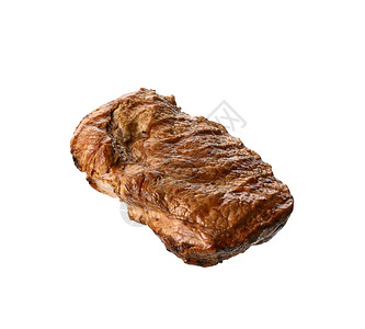 烧烤牛肉肉片 白背景食物隔离于世红色美食炙烤白色鱼片牛扒背景图片
