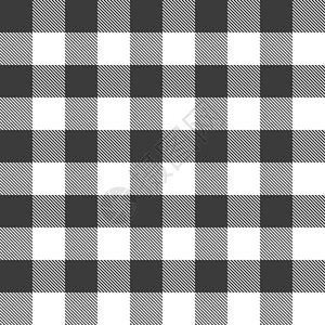 布料质地灰色和白色苏格兰纺织无缝图案 织物质地检查格子呢格子 布料 卡片 织物的抽象几何背景 单色图形重复设计插画