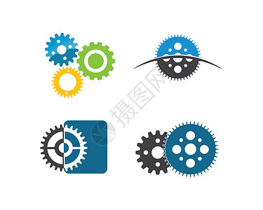传动装置齿轮徽标模板矢量图标它制作图案嵌齿轮标签工程机器车轮商业工作旋转公司金属设计图片