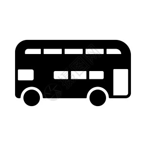 矢量巴士双层巴士平面矢量字形 ico公共汽车英语红色插图旅游车辆城市游客旅行运输设计图片