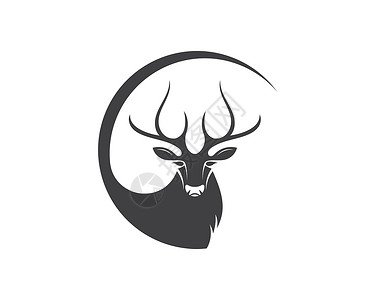 雅鹿标志鹿标志 vecto小鹿艺术牛角标签哺乳动物野生动物鹿角尾巴动物园动物插画