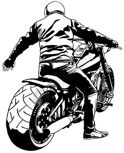 骑摩托车的摩托车手司机运输剪贴骑士旅游驾驶车辆黑与白草图车轮设计图片