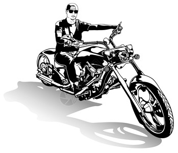 骑摩托车的摩托车手草图绘画引擎车轮骑士巡航摩托车手菜刀运输机器背景图片