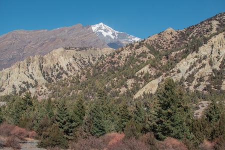 德普尔科安纳布尔纳峰喜马拉雅山高清图片