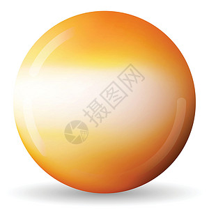 按橙色错误玻璃橙色球或珍贵的珍珠 在白色背景上突出显示的光滑逼真的 ball3D 抽象矢量插图 带阴影的大金属泡泡网络圆圈塑料玻璃球球体按设计图片