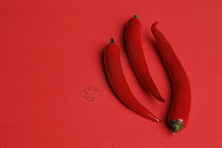 蔬菜和食物 红辣椒辣椒 在红色背景下被隔离香料收成胡椒农业烹饪美食背景图片
