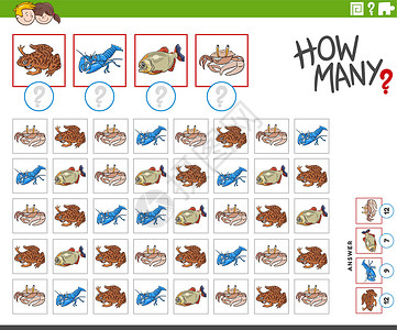韦氏细爪鱼有多少个卡通动物人物在数tas设计图片