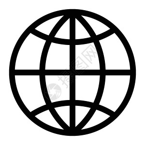 白色地球素材地球地球世界线框圆形圆形 孤立在白色背景上的圆形球体圆形黑色插图  EPS矢量插画