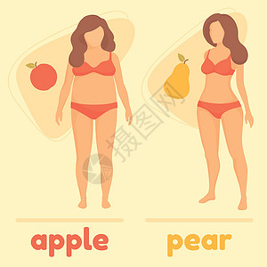 苹果型肥胖肥胖体型苹果豌豆插画