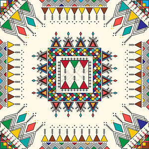 传统的模式模式 2艺术装饰品正方形文化棕榈传统打印王国议会民间插画