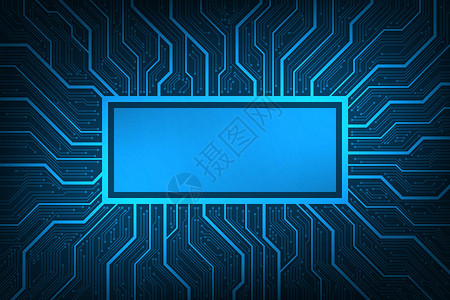 深蓝色背景下电子电路板概念的设计背景图片