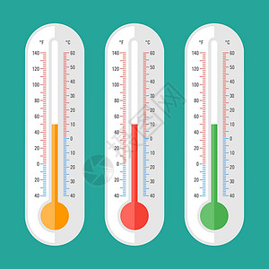 三个对象温度计三个选项第 1 部分 矢量图标和对象设计图片
