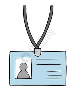 身份证照片身份证的卡通矢量图推介会公司草图身份标签手绘徽章成员塑料涂鸦插画