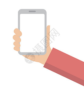 电话白色素材它制作图案平面矢量手持智能手机女性空白手指屏幕白色商业展示插图工具互联网插画