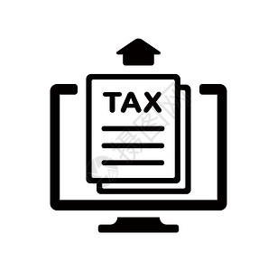 减少税收它制作图案在线报税矢量图标插画