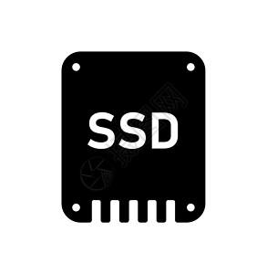 硬盘配件SSD 固态硬盘矢量图标它制作图案插画