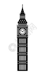 钟楼鼓楼大笨钟英国伦敦世界著名建筑矢量图议会地标雕像城市历史性卡通片观光王国平面历史设计图片