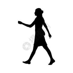 侧立女孩行走的女性商务人士 sihouette 插图侧 vie套装商业收藏男人员工成人身体冒充家庭女士设计图片