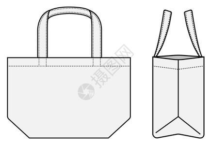 环保袋小手提袋 ecobag 购物袋模板矢量图和侧面 vie环境杂货店零售消费者商业小样购物嘲笑纺织品插图设计图片