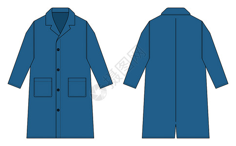 蓝色外套的男人长外套矢量模板插图蓝色插画