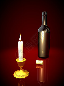 和蜡烛桌子用餐瓶子庆典红色酒精酒杯烛光夫妻派对背景图片