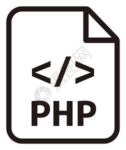 PHP开发PHP con 主要编程语言矢量图标它制作图案插画