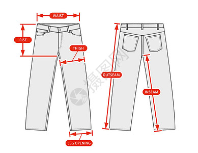 裤子尺寸腰部设计模板高清图片