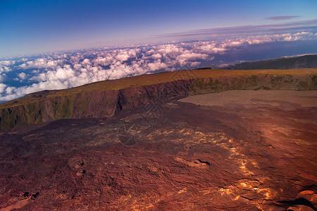 法国留尼汪岛 佛罗奈斯火山火山炉顶沙漠火山口高清图片