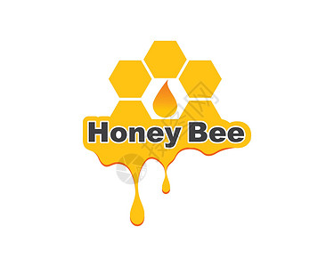 飞行蜂蜜蜂蜜蜜蜂徽标模板矢量图标它制作图案味道昆虫食物蜂巢动物群生物收藏插图标识六边形插画