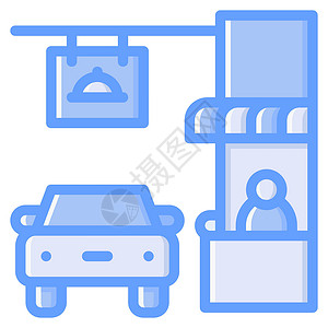 速提车驱动器通过图标设计蓝色样式插画