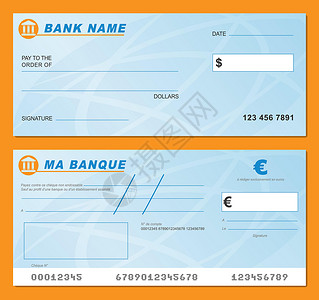 支票KT它制作图案矢量空白银行支票设计图片