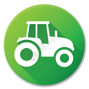 拖拉机绿色圆圈图标设计背景图片