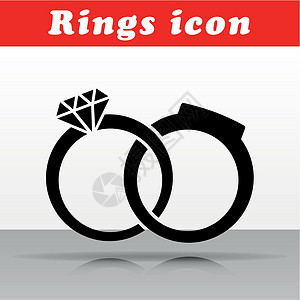 结婚戒指矢量图标设计背景图片