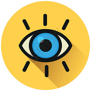 眼圈黄色图标概念插画