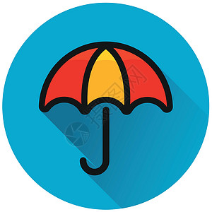 伞圈蓝色图标概念插画