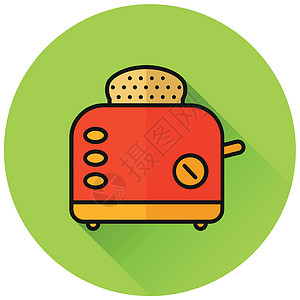 圆面包面包烤面包机圆平面 ico插画